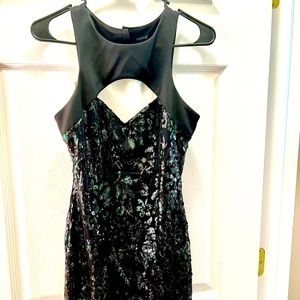 Cache Black & green sequins sexy dress